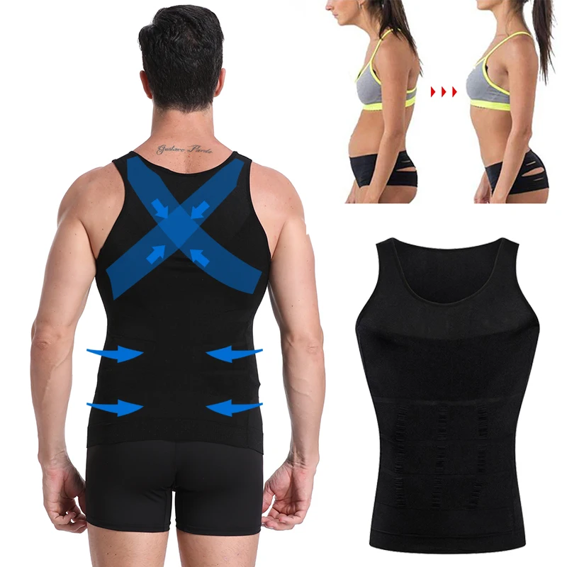 Men Slimming Body Shaper Abdomen Belly Control Shapewear Vest Modeling Underwear Waist Trainer Cincher Corrective