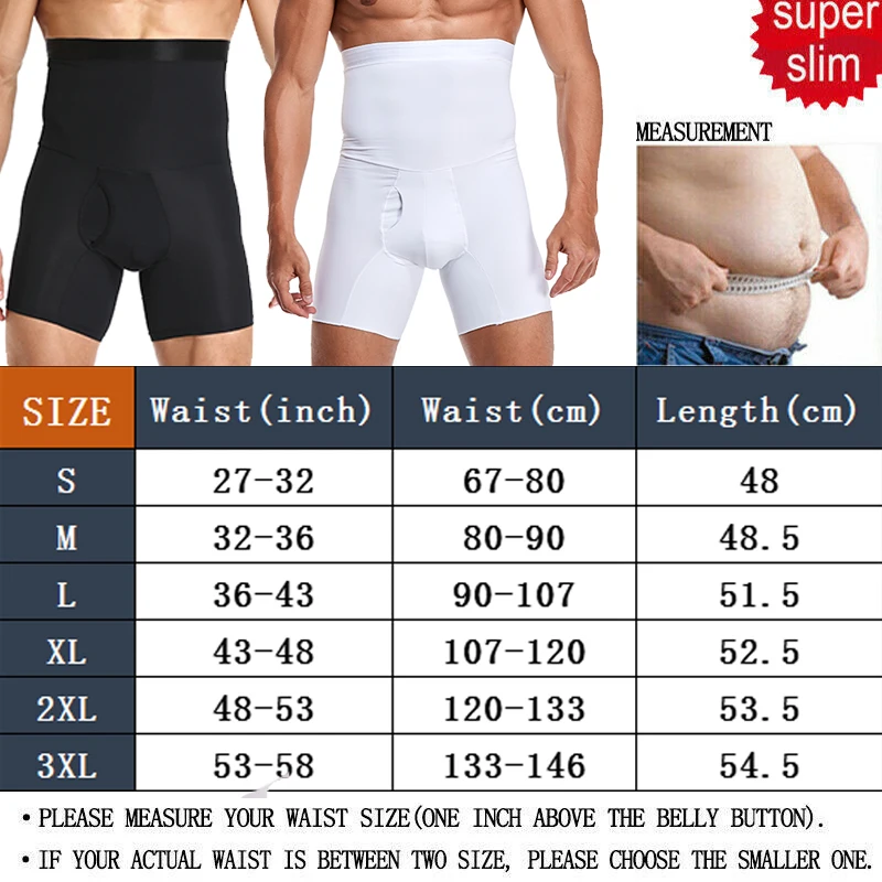 Men Tummy Control Shorts Body Shaper Compression High Waist Trainer Belly Tummy Control Slimming Shapewear Boxer