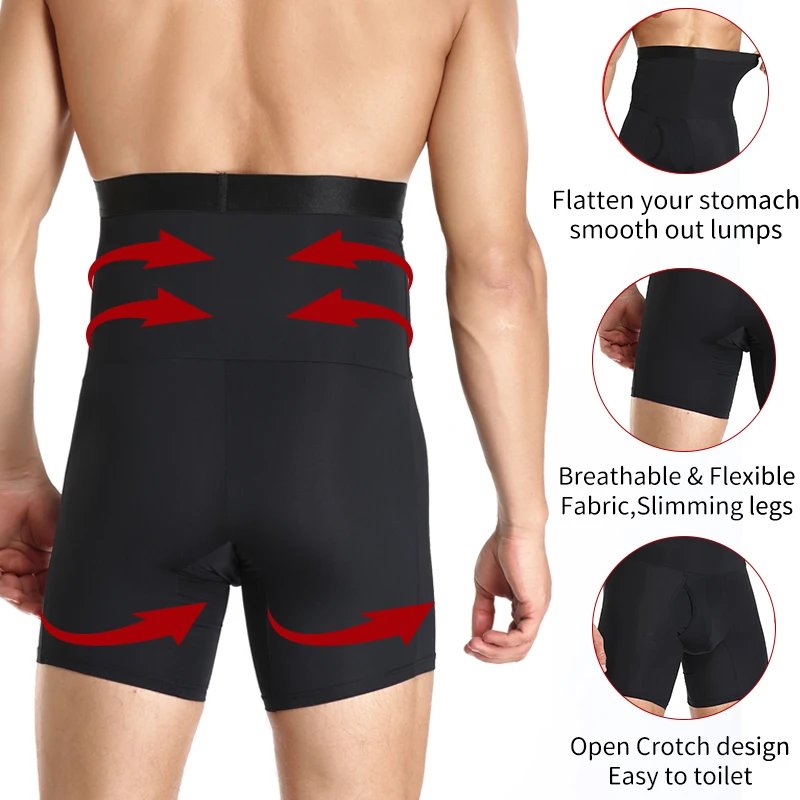 Men Tummy Control Shorts Body Shaper Compression High Waist Trainer Belly Tummy Control Slimming Shapewear Boxer