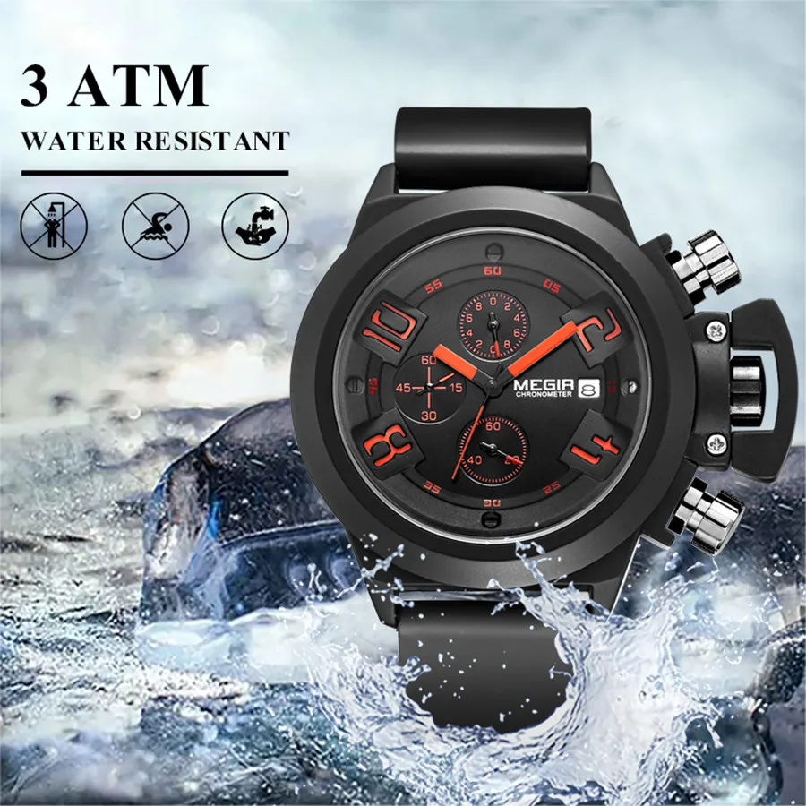 Men Watches Luxury Sport Military Chronograph Waterproof Date Fashion Quartz Wristwatch Big Dial Relogio Masculino