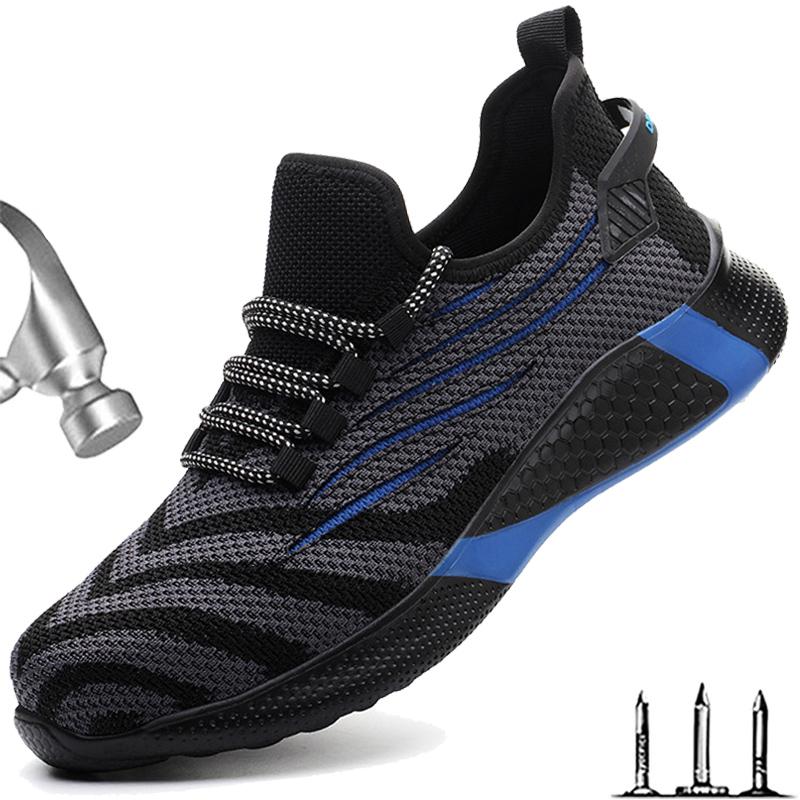Men Work Safety Shoes Anti Puncture Working Sneakers Male Indestructible Work Shoes Men Boots Lightweight Men Shoes