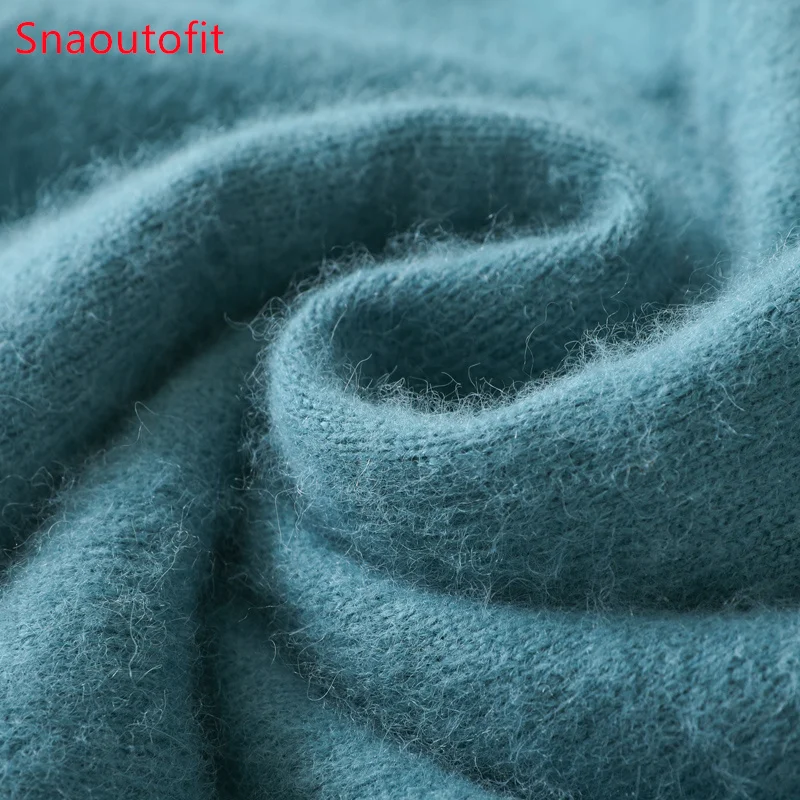 Men's 100% Pure Mink Cashmere Sweater O-Neck Pullovers Knit Sweater Autumn and Winter New Long Sleeve High-End Jumpers