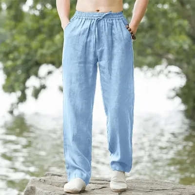 Men's Beach Pants Joggers Streetwear Cotton Linen Sweatpants Casual Pants Hawaiian Vacation Loose Summer Long Men's Beach Pants Joggers Streetwear Cotton Linen Sweatpants Casual Pants Hawaiian Vacation Loose Summer Long