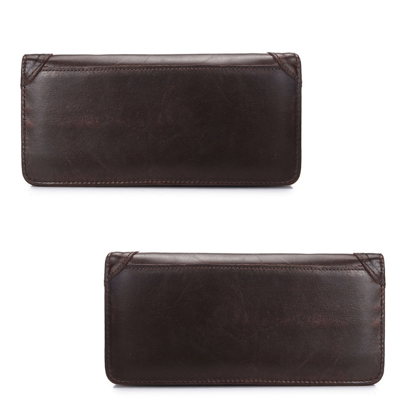 Mens Bifold Long Leather Wallet