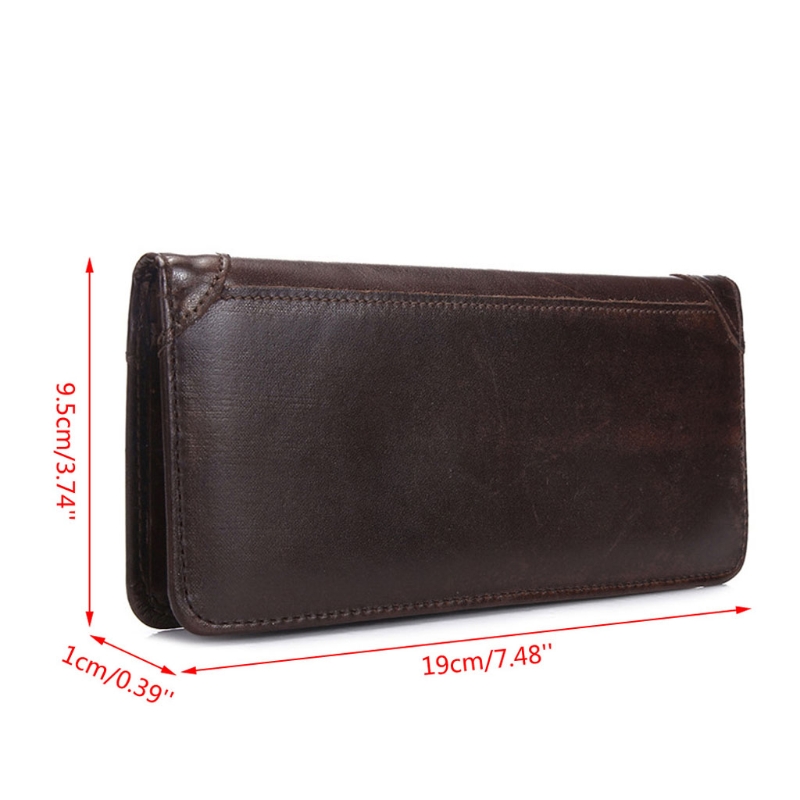 Mens Bifold Long Leather Wallet