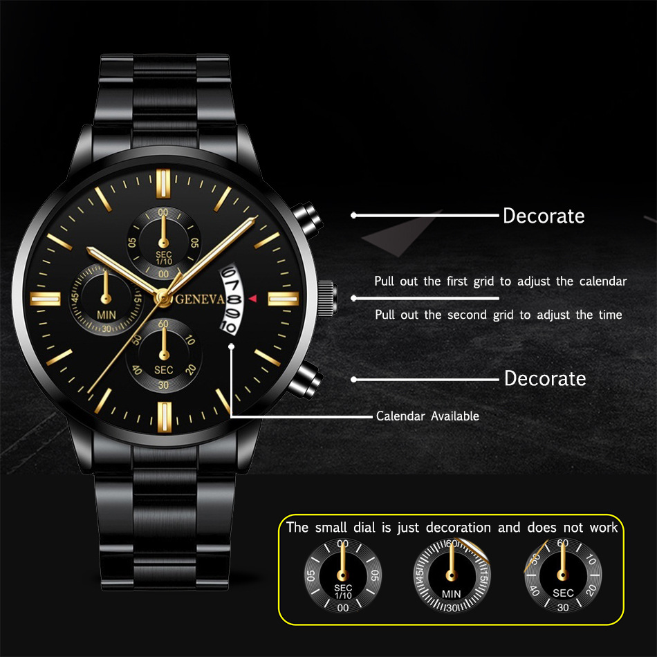 Men's Business Quartz Watch Fashion Fake Three-Eye Six-Pin Calendar Men's Watch Mesh Belt Men's Watch Watch Men's Business Quartz Watch Fashion Fake Three-Eye Six-Pin Calendar Men's Watch Mesh Belt Men's Watch Watch