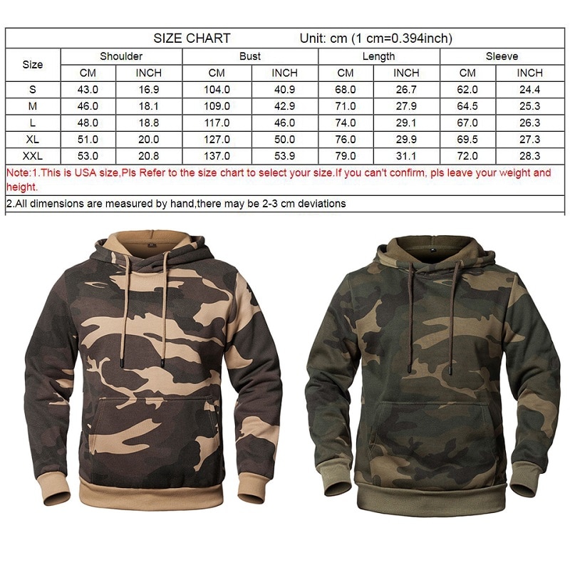 Mens Camouflage Sweatshirt with Kanga Pocket