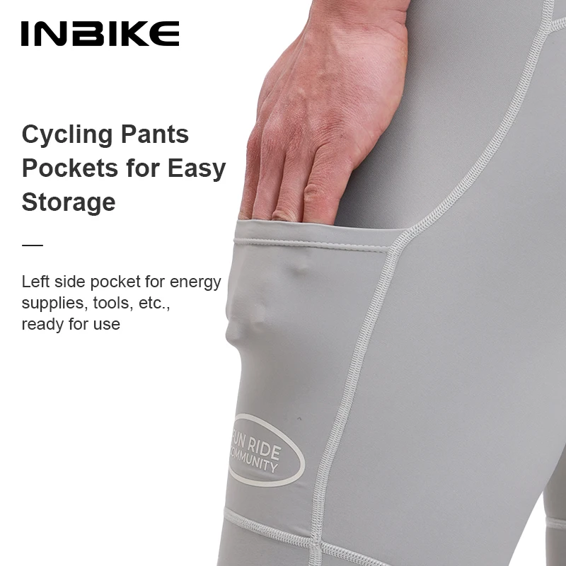 Men's Cycling Bib Shorts High-Waisted Breathable Biking Bicycle Bibs Pants MTB Cycling Clothing Man with Pockets