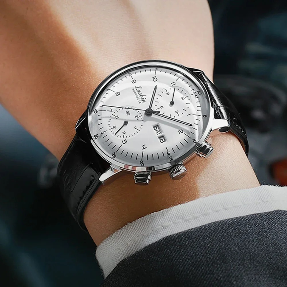 Mens Fashion Mechanical Watches Business Automatic Wristwatch Stainless Steel Luminous Designer Clock Reojes De Hombre