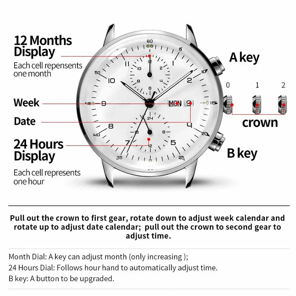Mens Fashion Mechanical Watches Business Automatic Wristwatch Stainless Steel Luminous Designer Clock Reojes De Hombre