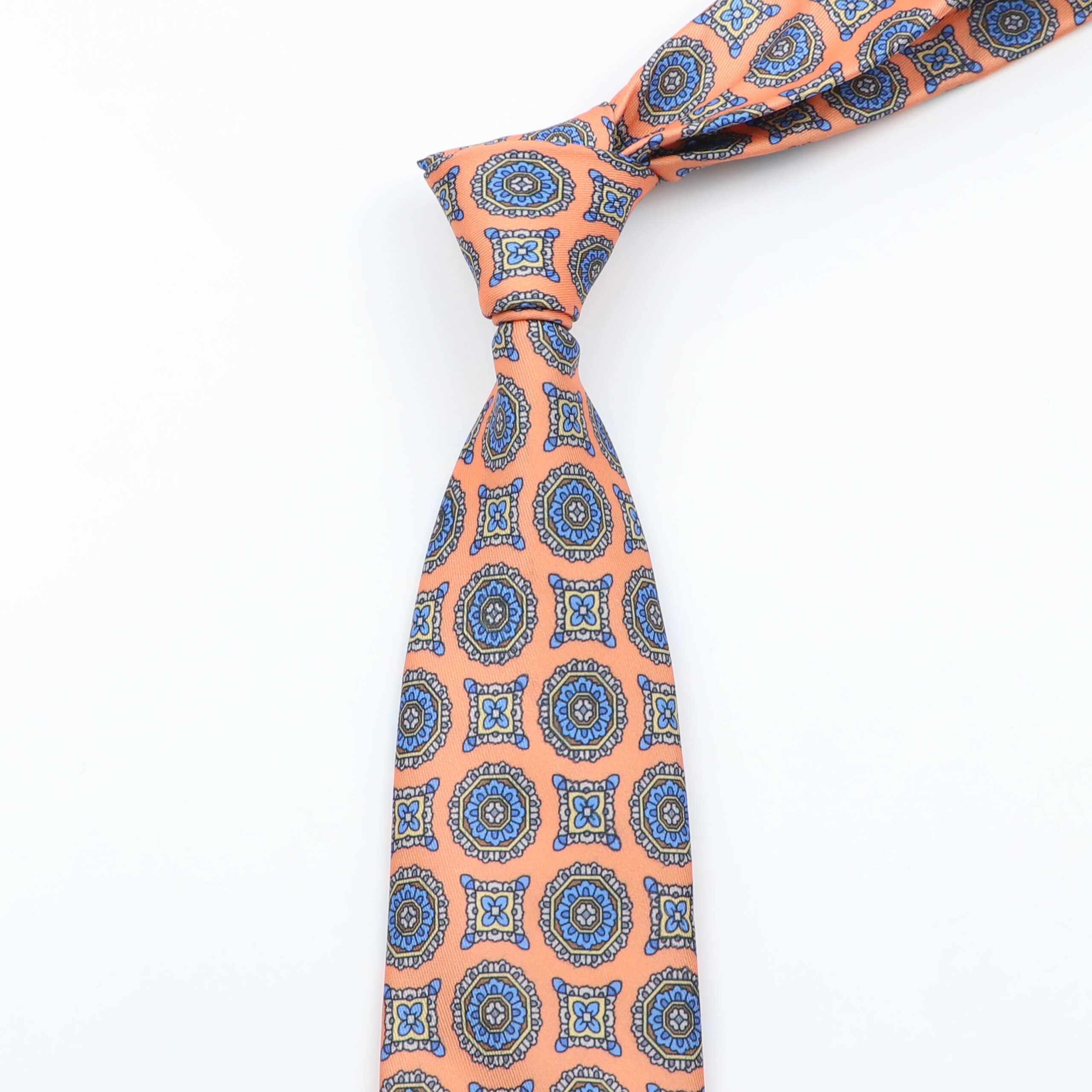 Men's Fashion Silk Tie 7.5cm Soft Novelty Necktie Blue Green Orange Color Ties For Men Dot Floral Bowtie Wedding