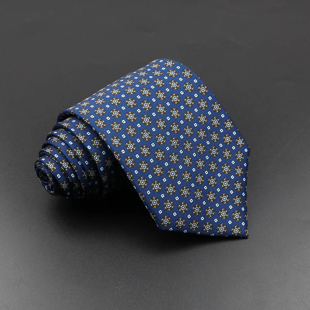Men's Fashion Silk Tie 7.5cm Soft Novelty Necktie Blue Green Orange Color Ties For Men Dot Floral Bowtie Wedding
