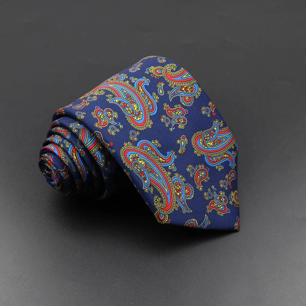 Men's Fashion Silk Tie 7.5cm Soft Novelty Necktie Blue Green Orange Color Ties For Men Dot Floral Bowtie Wedding