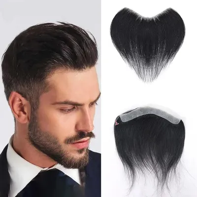 Mens Frontal Toupee V Loop 100% Human Hair Forehead Hairline Patch 0.06mm Thin Skin PU Hairline Men's Capillary Mens Frontal Toupee V Loop 100% Human Hair Forehead Hairline Patch 0.06mm Thin Skin PU Hairline Men's Capillary