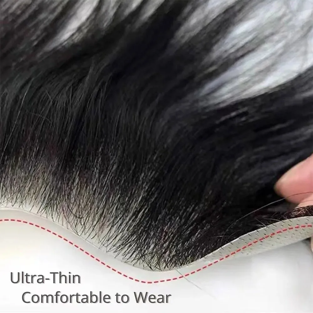 Mens Frontal Toupee V Loop 100% Human Hair Forehead Hairline Patch 0.06mm Thin Skin PU Hairline Men's Capillary Mens Frontal Toupee V Loop 100% Human Hair Forehead Hairline Patch 0.06mm Thin Skin PU Hairline Men's Capillary