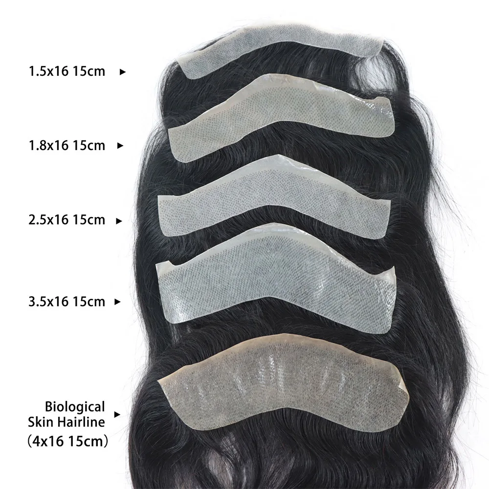 Mens Frontal Toupee V Loop 100% Human Hair Forehead Hairline Patch 0.06mm Thin Skin PU Hairline Men's Capillary Mens Frontal Toupee V Loop 100% Human Hair Forehead Hairline Patch 0.06mm Thin Skin PU Hairline Men's Capillary