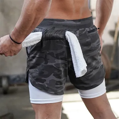 Men's Gym Shorts with Inner Spandex Shorts Men's Gym Shorts with Inner Spandex Shorts