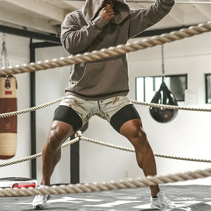 Men's Gym Shorts with Inner Spandex Shorts Men's Gym Shorts with Inner Spandex Shorts