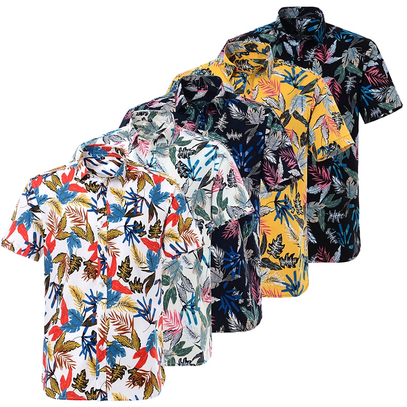 Mens Hawaiian Print Shirt Summer Wear Mens Hawaiian Print Shirt Summer Wear