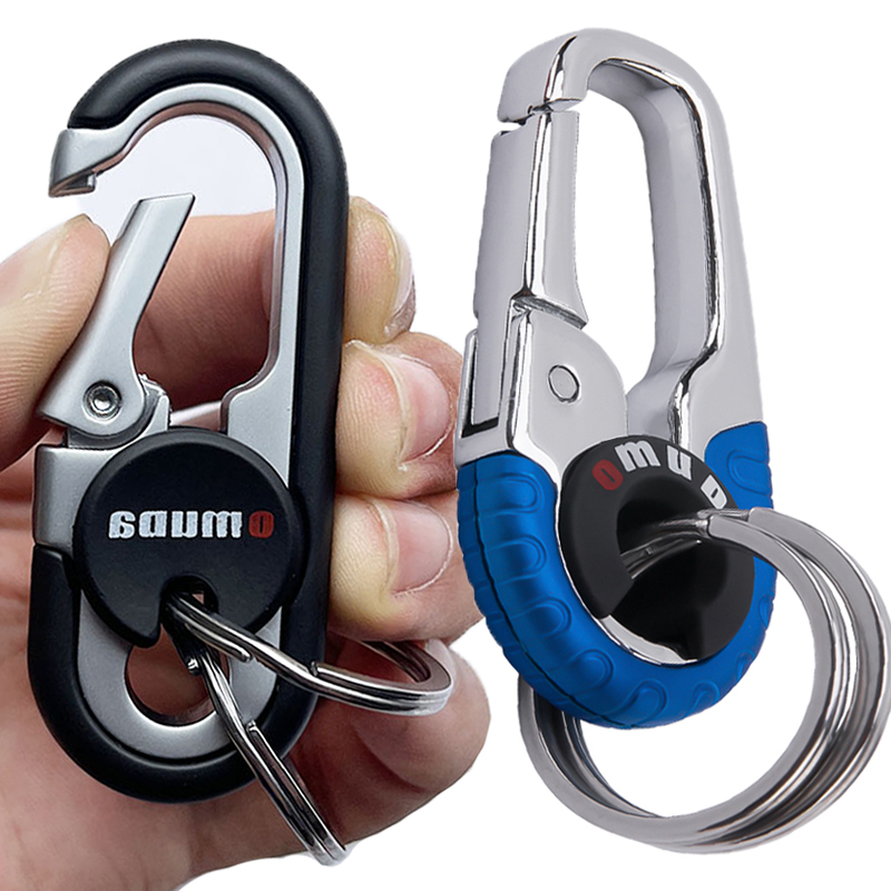 Men's Keychain Hook Stainless Steel Buckle Outdoor Carabiner Climbing Tool Double Ring Car Fishing Key Ring Car Men's Keychain Hook Stainless Steel Buckle Outdoor Carabiner Climbing Tool Double Ring Car Fishing Key Ring Car