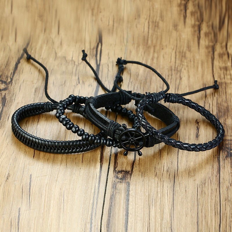 Men's Leather Bracelets Wristbands (4Pcs) Men's Leather Bracelets Wristbands (4Pcs)