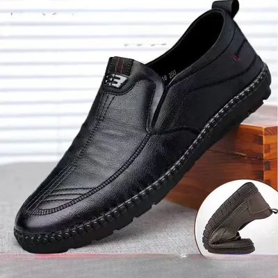 Mens Leather Loafers Non Slip Walking Flats Breathable Outdoor Slip on Casual Shoes for Male Work Office Driving Mens Leather Loafers Non Slip Walking Flats Breathable Outdoor Slip on Casual Shoes for Male Work Office Driving
