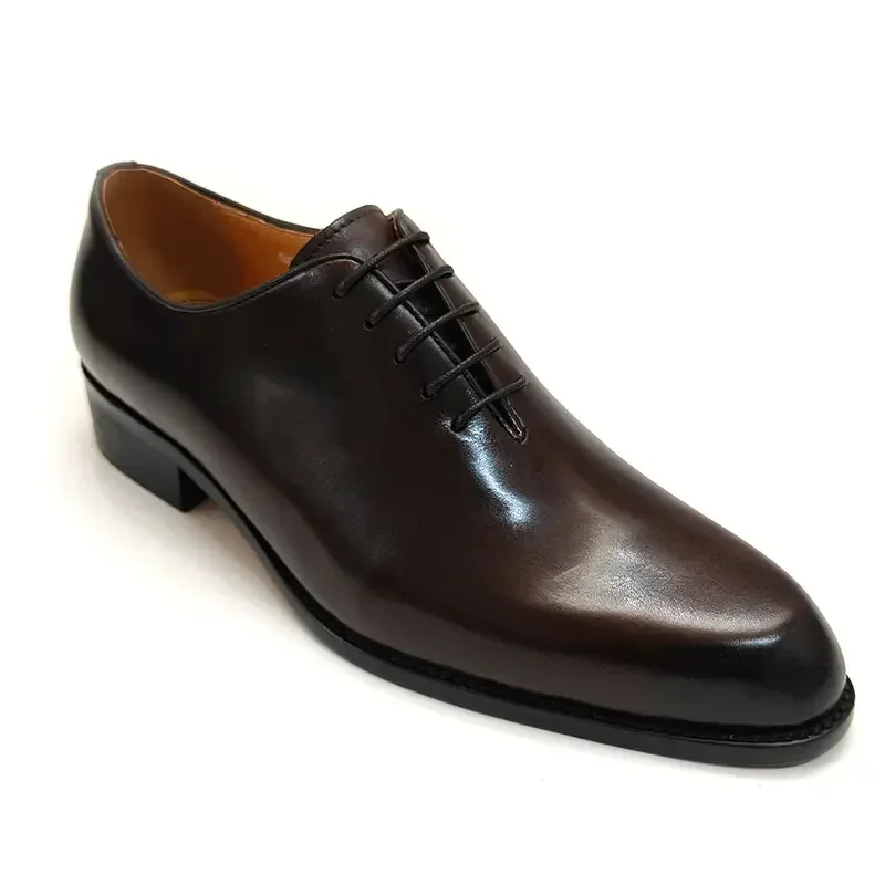 Men's Leather Shoes Handmade High Quality Casual Oxford Business Work Shoes Black Coffee Lace-up Comfortable Man Shoe