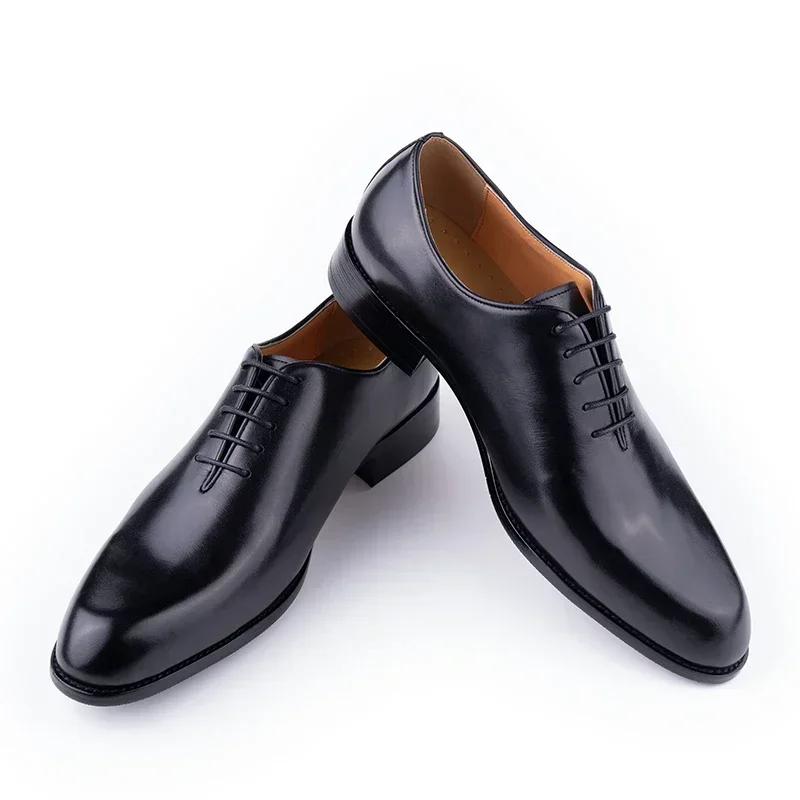 Men's Leather Shoes Handmade High Quality Casual Oxford Business Work Shoes Black Coffee Lace-up Comfortable Man Shoe
