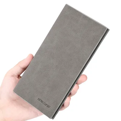 Mens Long Bifold Wallet Slim Design