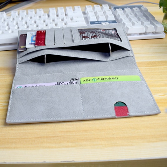 Mens Long Bifold Wallet Slim Design