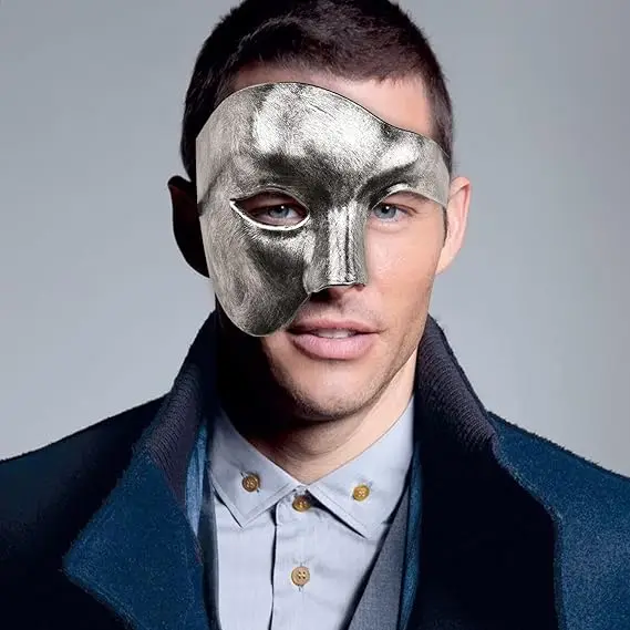 Men's Makeup Ball Mask Opera Phantom Half Mask Suitable for Festival Clothing and Accessories Men's Makeup Ball Mask Opera Phantom Half Mask Suitable for Festival Clothing and Accessories