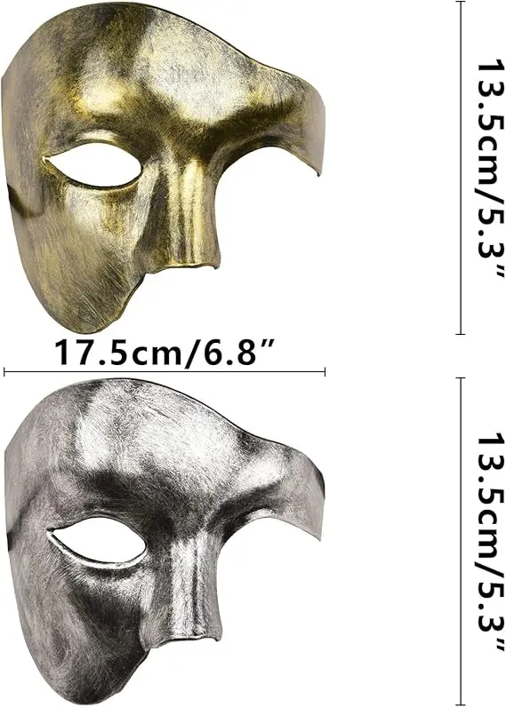 Men's Makeup Ball Mask Opera Phantom Half Mask Suitable for Festival Clothing and Accessories Men's Makeup Ball Mask Opera Phantom Half Mask Suitable for Festival Clothing and Accessories