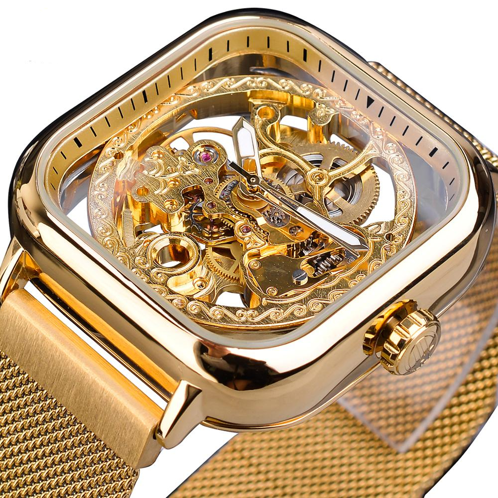 Mens Mechanical Transparent Watch