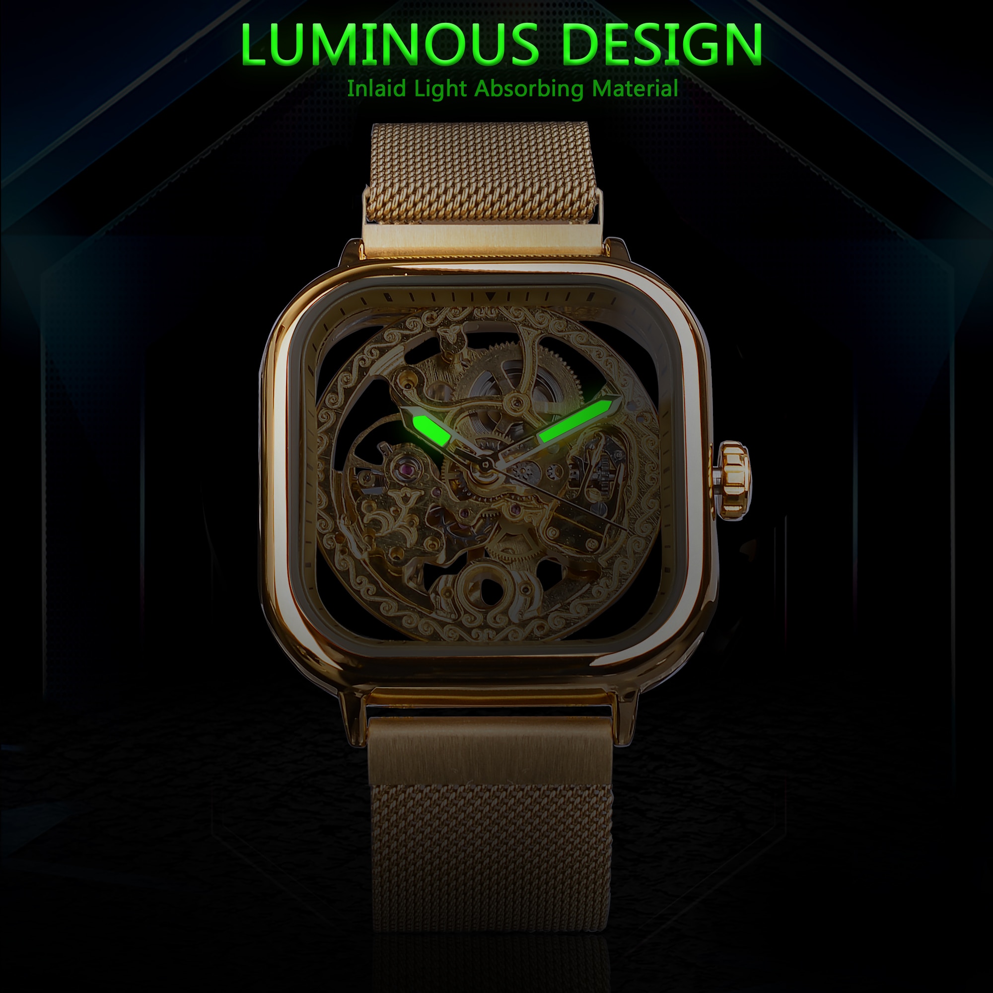 Mens Mechanical Transparent Watch Mens Mechanical Transparent Watch