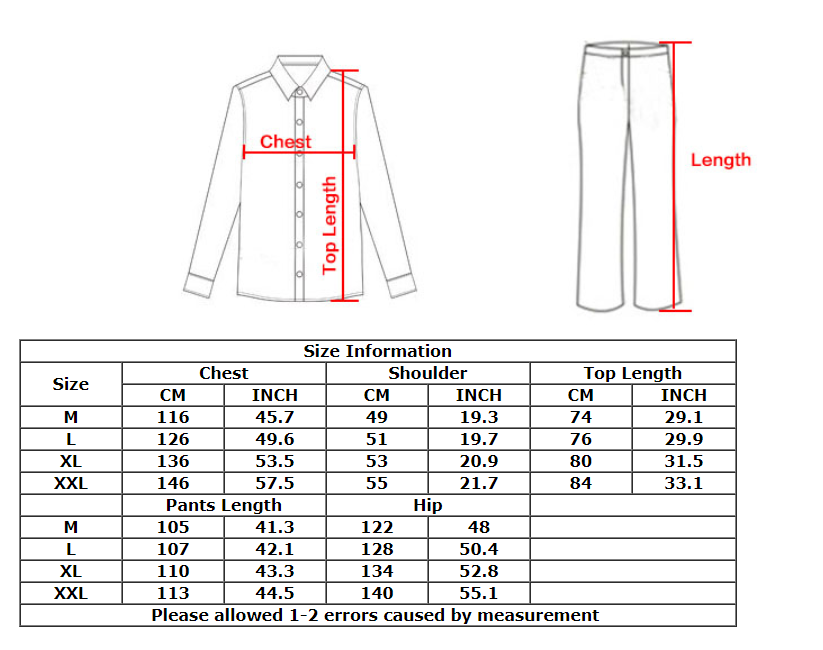 Mens Pajama Set Sleepwear