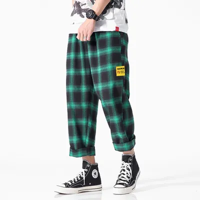 Men's Plaid Joggers Casual Sweatpants