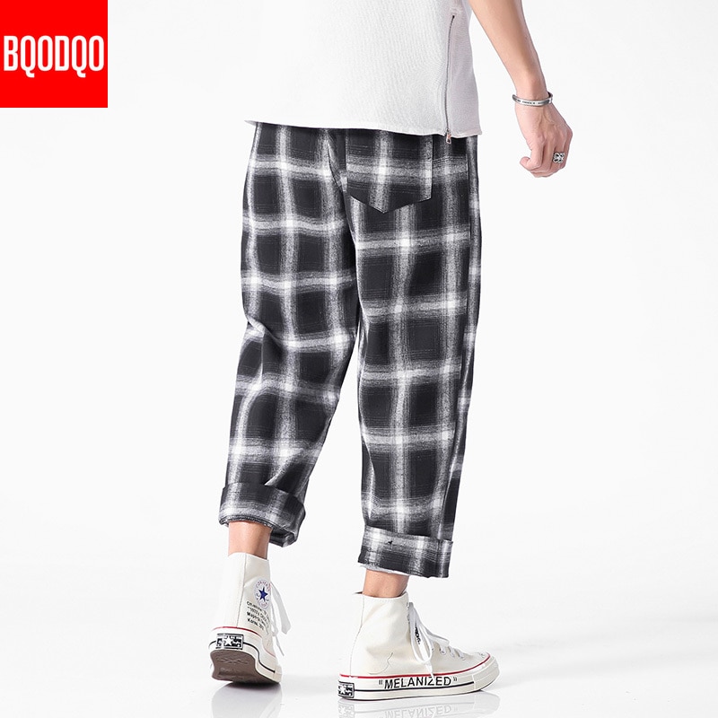 Men's Plaid Joggers Casual Sweatpants