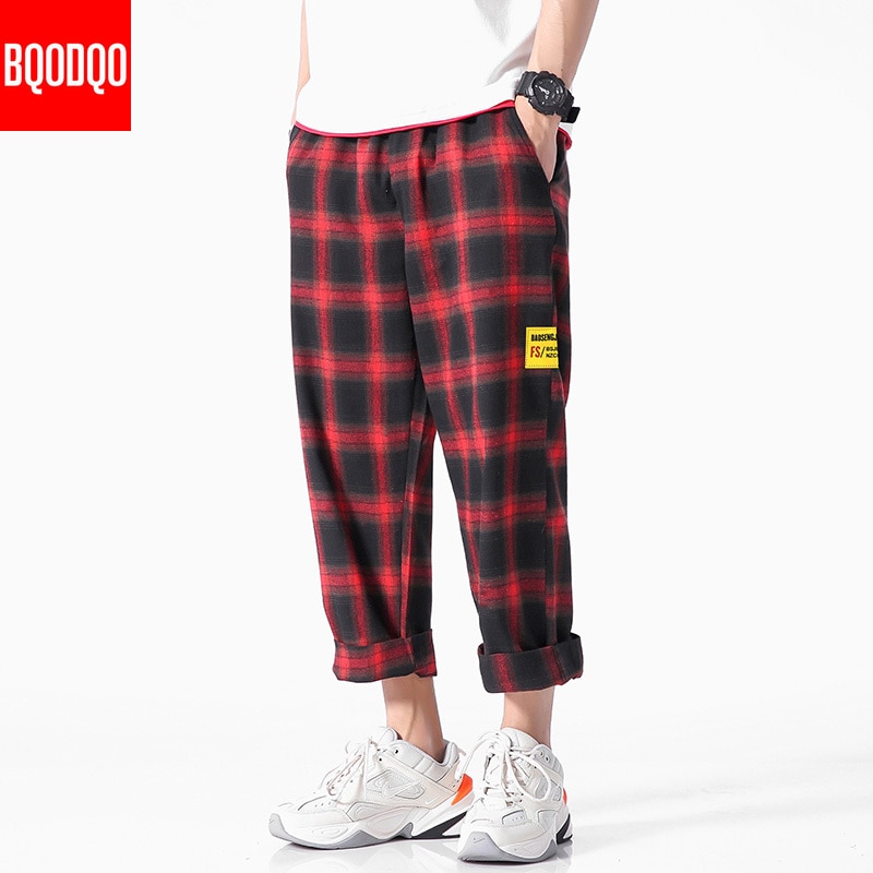Men's Plaid Joggers Casual Sweatpants