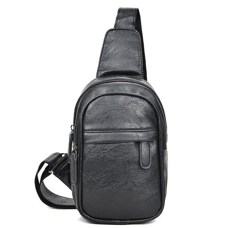 Mens PU Leather Small Chest Bag