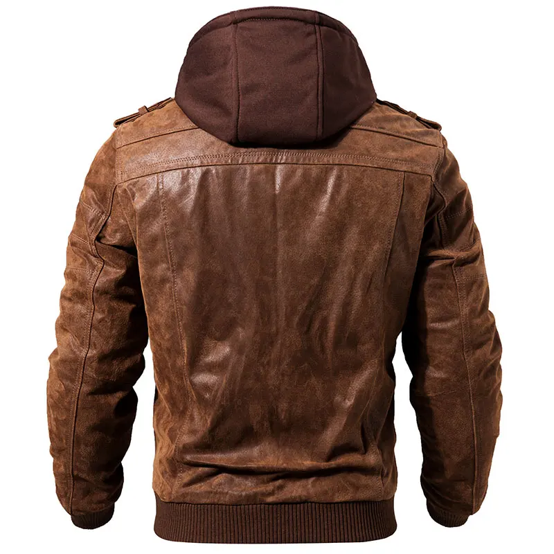 Men's Real Leather Jacket Men Motorcycle Removable Hood winter coat Men Warm Genuine Leather Jackets Men's Real Leather Jacket Men Motorcycle Removable Hood winter coat Men Warm Genuine Leather Jackets