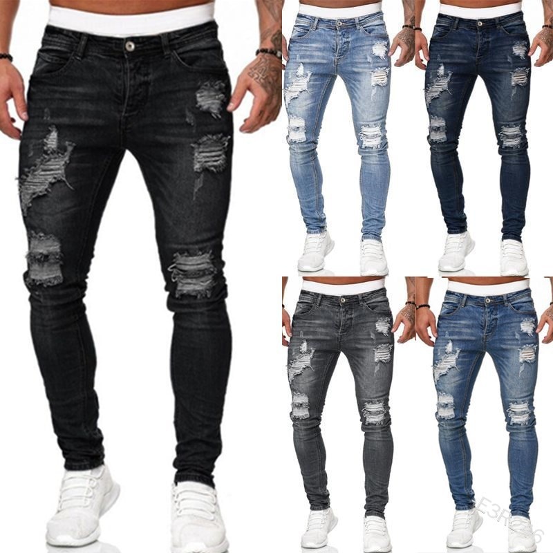 Mens Ripped Skinny Jeans Casual Wear Mens Ripped Skinny Jeans Casual Wear