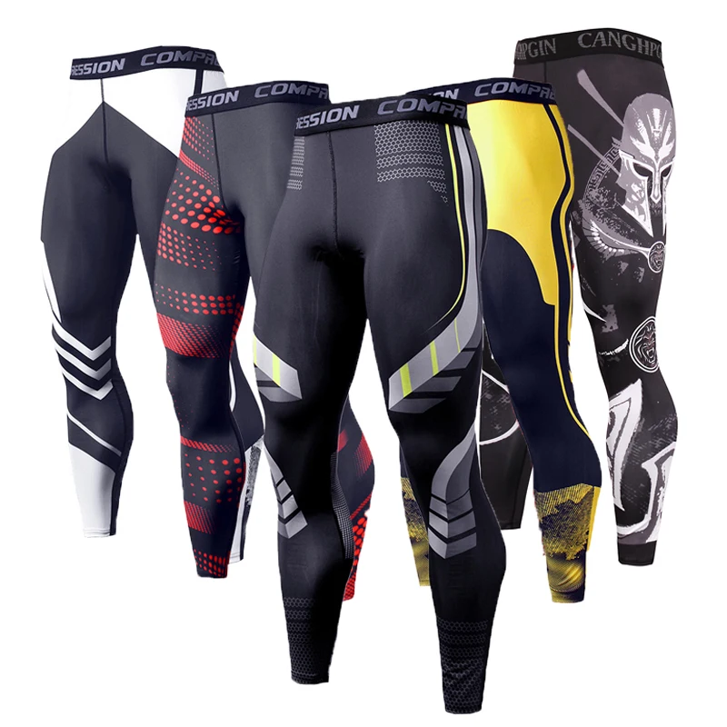 Men's Running Leggings Sportswear Quick Dry Gym Fitness Tights Workout Training Jogging Sports Trousers Compression