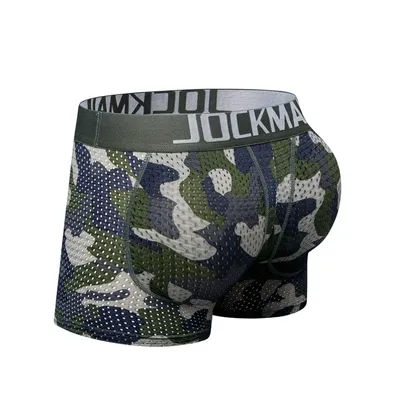 Men's Sexy Fashion Ice Silk Mesh Breathable Soft Comfortable Butt Lift Boxer Briefs Underwear Low Waist Camouflage Men's Sexy Fashion Ice Silk Mesh Breathable Soft Comfortable Butt Lift Boxer Briefs Underwear Low Waist Camouflage