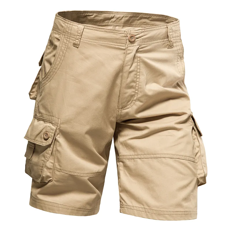 Men's Shorts Loose Large Size Multi-Pocket Overalls Summer Cotton Comfortable Nickel Pants Outdoor Casual Sports Beach