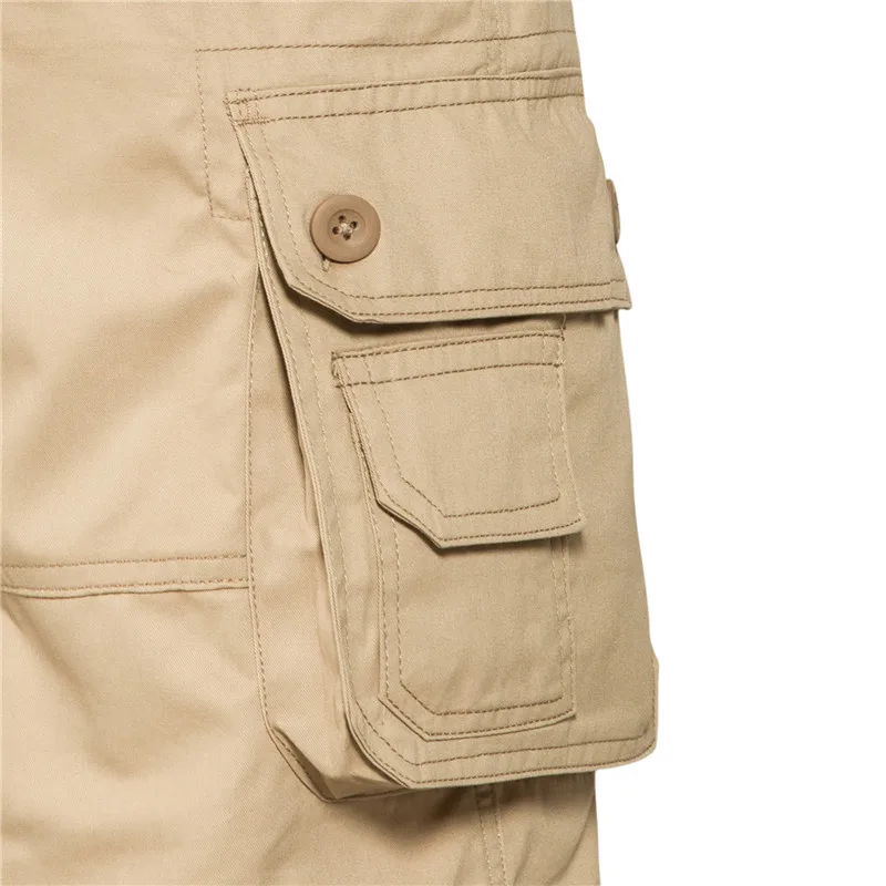Men's Shorts Loose Large Size Multi-Pocket Overalls Summer Cotton Comfortable Nickel Pants Outdoor Casual Sports Beach