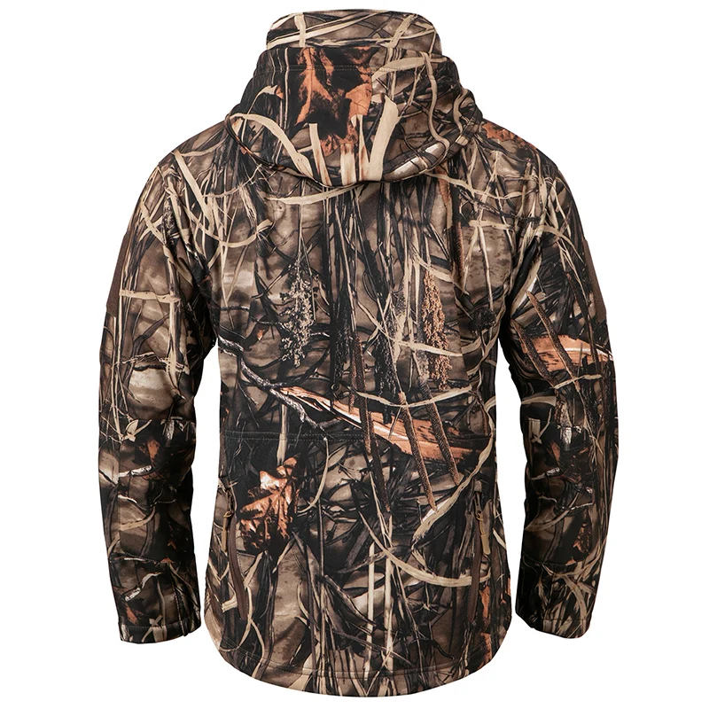 Men's Silent Soft Shell Camouflage Tactical Jacket Waterproof Warm Fleece Hunting Jackets Outdoor Hiking Fishing Hooded Men's Silent Soft Shell Camouflage Tactical Jacket Waterproof Warm Fleece Hunting Jackets Outdoor Hiking Fishing Hooded