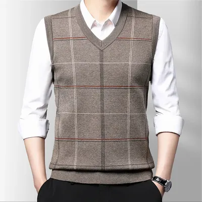 Mens Sleeveless V Neck Sweater