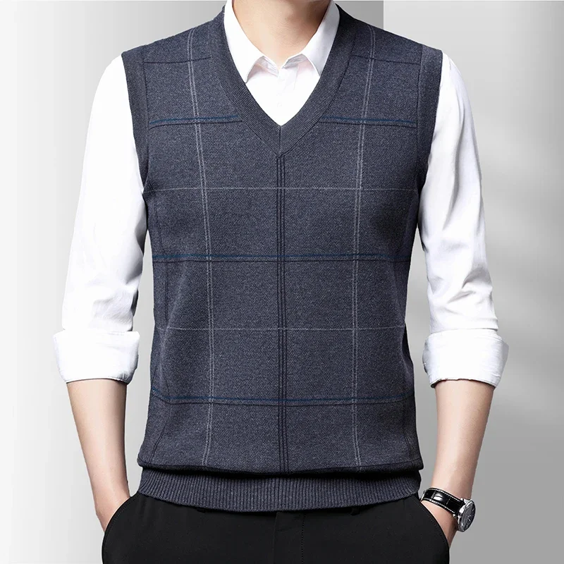 Mens Sleeveless V Neck Sweater