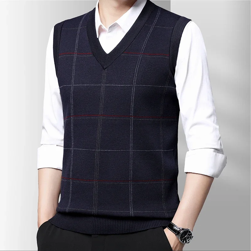 Mens Sleeveless V Neck Sweater