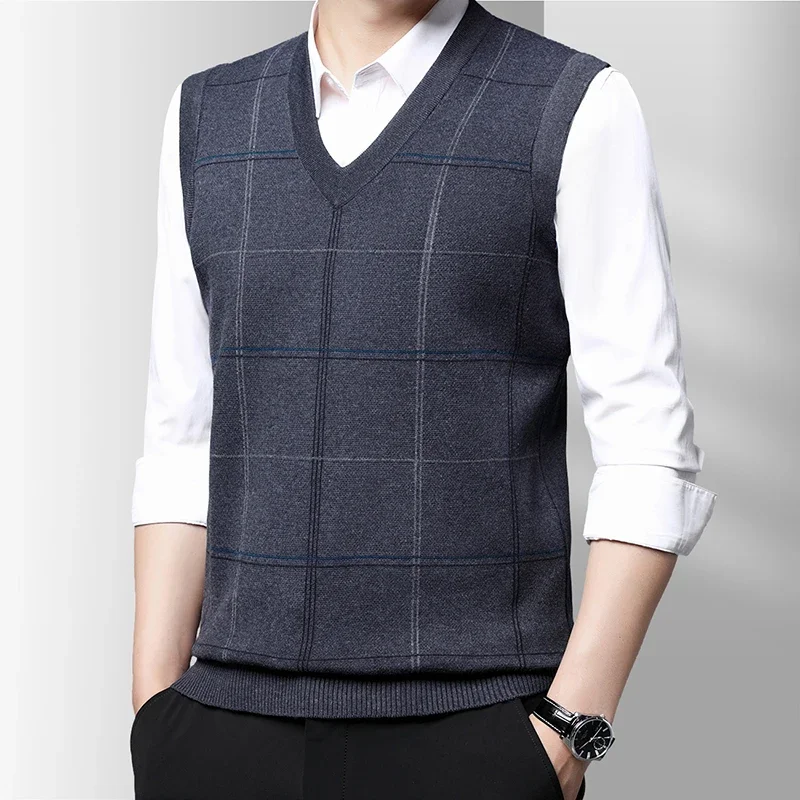 Mens Sleeveless V Neck Sweater